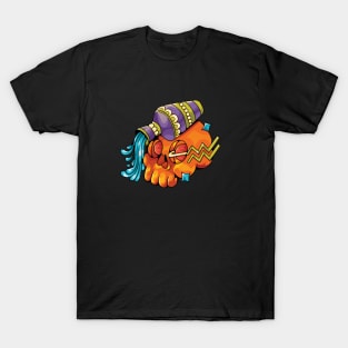 Aquarius skull Zodiac T-Shirt